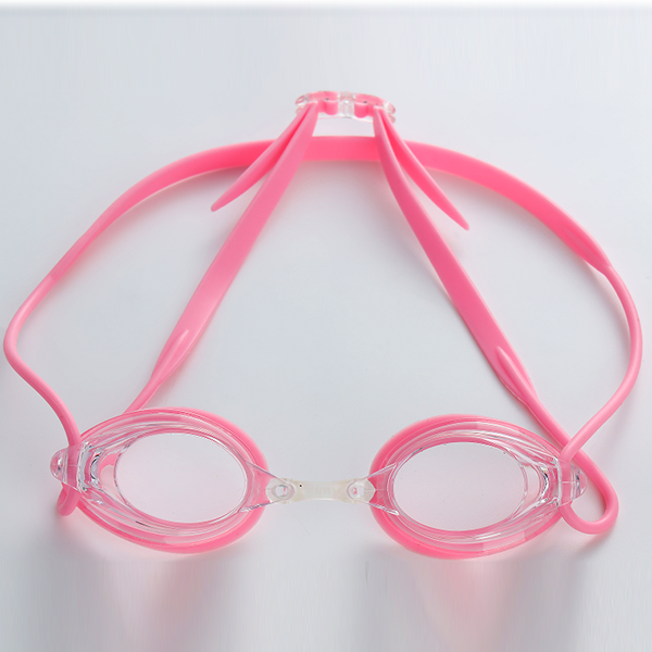 Minimalist style transparent pink women's swimming goggles complimentary boxed