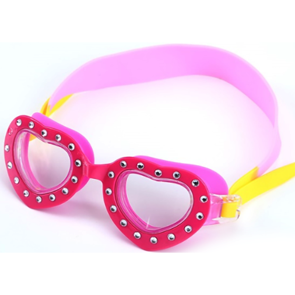 Heart shaped frame children's swimming goggles free box