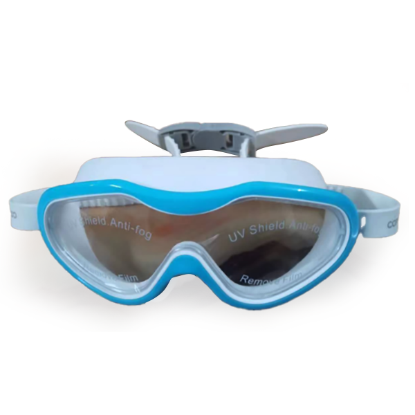 Adult 180° wide view blue＆white swimming goggles for indoor and outdoor gift box