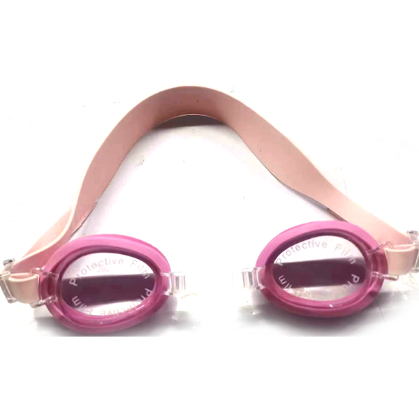 Classic pink silicone swimming goggles for girls gift box