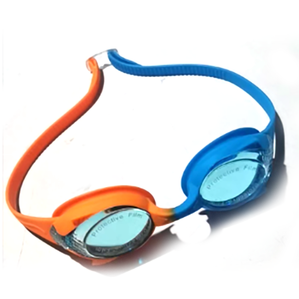  Clear Vision Color Blocking Silicone Swimming Goggles for Children Gift Box