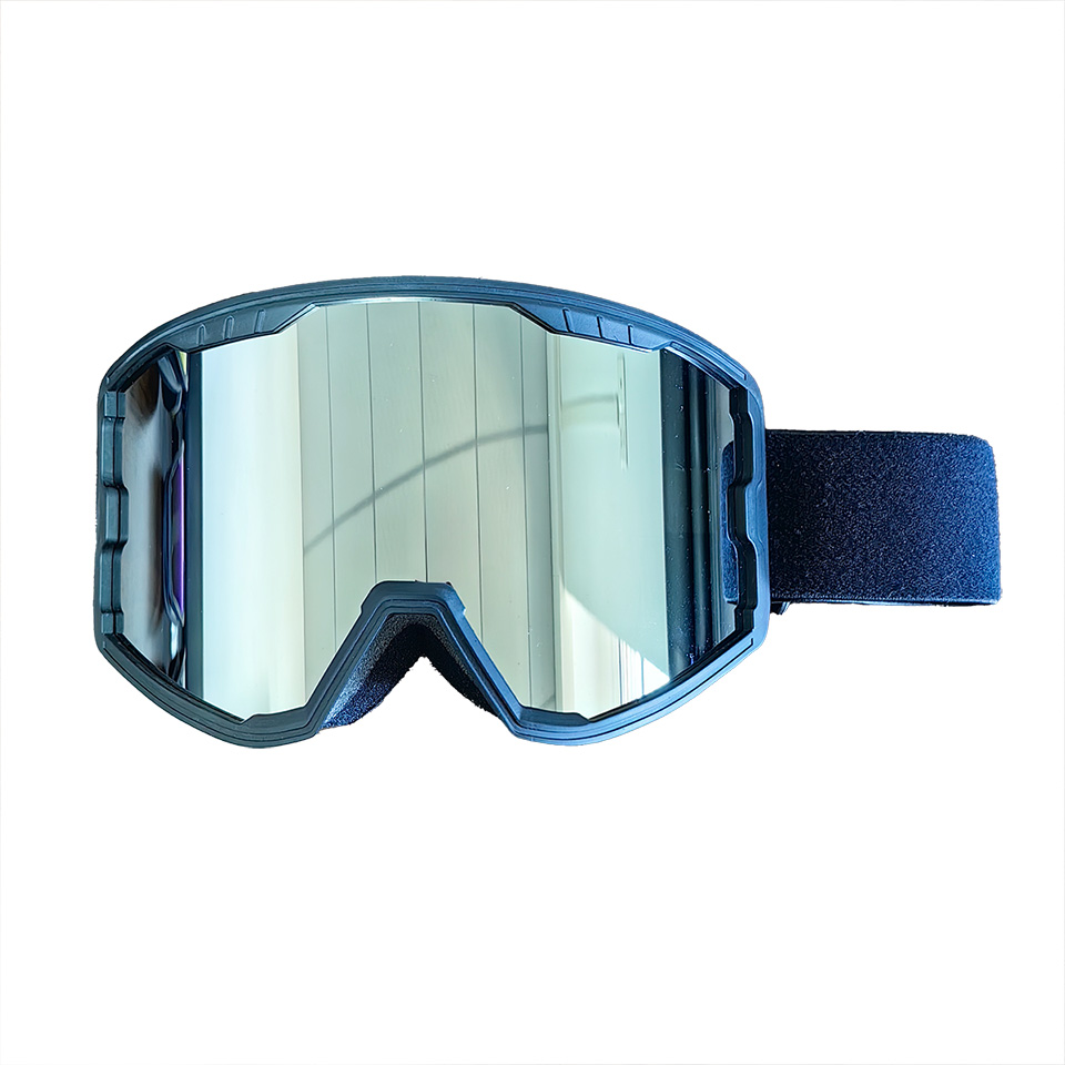 Blue frame ＆ silver lens ski goggles for man